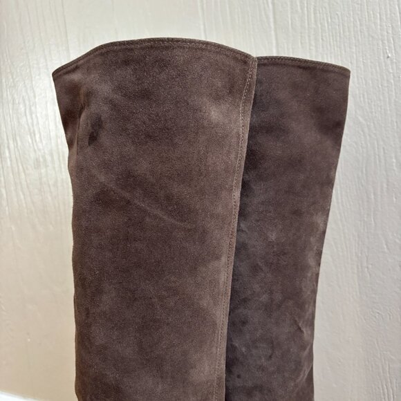 Giuseppe Zanotti Suede Knee High Slouchy Wedge Boots - Picture 5 of 16